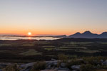 Sju søstre. Abstieg vo Berg Skjerdingen. Sonnenuntergang