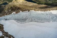 Am Berg Langletinden. Gletscher Blåisen