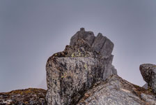 Insel Austvågøya. Am Berg Higravtindan