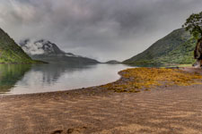 Insel Austvågøya. Zur Trollfjordhytta. Am Austpollen