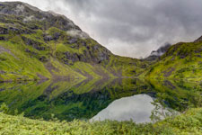 Insel Austvågøya. Zur Trollfjordhytta. Austpolldalen. See Höhe 273 m