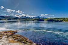 Saltstraumen. Blick vom Baksundholmen