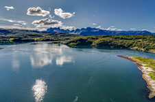 Blick von der Brücke über Saltstraumen