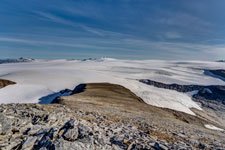 Zum Helgelandsbukken. Auf dem Plateau. Blick zum Svartisen