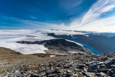 Zum Helgelandsbukken. Auf dem Plateau. Blick zum Svartisen