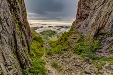 Insel Torget. Am Berg Torghatten. Blick nach Westen