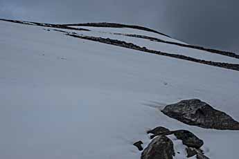 Dovrefjell. Ein Schneefeld