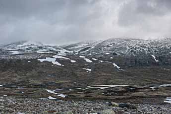 Dovrefjell. Verschneite berge