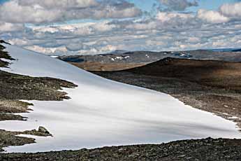 Dovrefjell. Ein Schneefeld