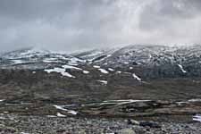 Dovrefjell. Verschneite berge