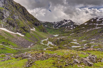 Aufstieg zum Berg Møysalen. Blick nach Südosten