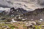 Aufstieg zum Berg Møysalen. Blick nach Süden
