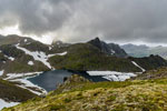 Abstieg vom Berg Møysalen. Øvre Møysalvatnet