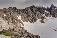 Aufstieg zum Berg Møysalen. Kamm von Møysalen