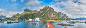 Lofoten. Insel Austvågøya. Hafen von Svolvær