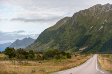 Lofoten. Insel Gimsøy. Fahrweg