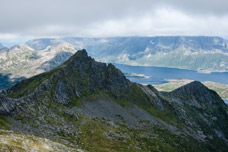 Lofoten. Insel Austvågøya. Svolvær Berge. Berg Blatinden
