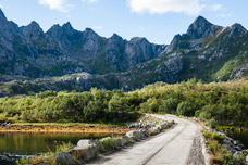 Lofoten. Insel Austvågøya. Wanderung zum Berg Glomtinden