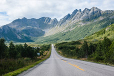 Lofoten. Insel Austvågøya. Wanderung zum Berg Glomtinden