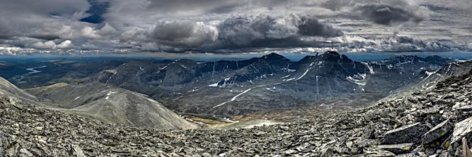 Rondane. Ausblick vom Berg Høgronden.