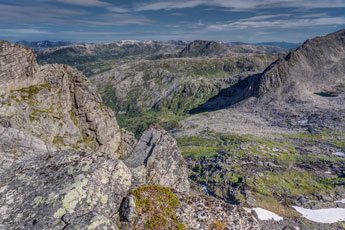 Blick auf nördlichen Abhänge Gebirge Kvænan