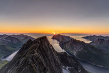 am Berg Breitinden. Sonnenuntergang