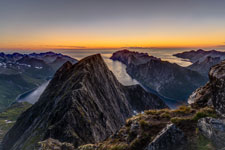 am Berg Breitinden. Kurz vor Mitternacht