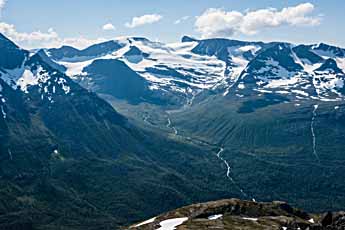 Ausblick vom Bergpass Bjøråskaret