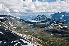Ausblick vom Bergpass Bjøråskaret