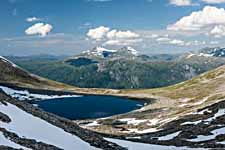 Ausblick vom Bergpass Bjøråskaret