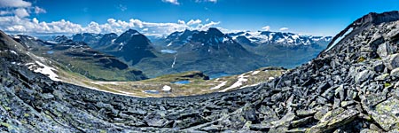 Ausblick vom Bergpass Bjøråskaret