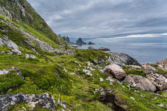 Blick entlang die Küste