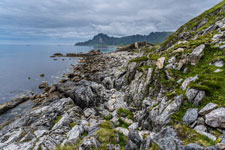 Blick entlang die Küste