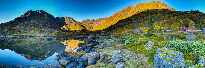 Sørvågvatnet. Insel Langøya