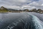 Fähre: Moskenes-Bodø. Insel Værøy