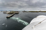 Fähre: Moskenes-Bodø. Insel Røstlandet. Hafen