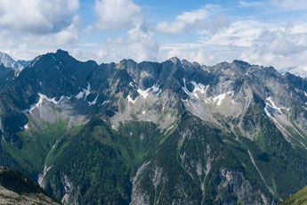 Siebenschneidensteig. Berge westlich Stilluptal