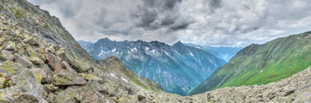 Siebenschneidensteig. Blick ins Stilluptal