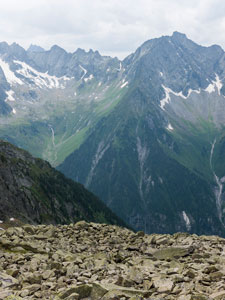 Siebenschneidensteig. Berge westlich Stilluptal