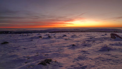 Blick vom Brocken bei Dämmerung